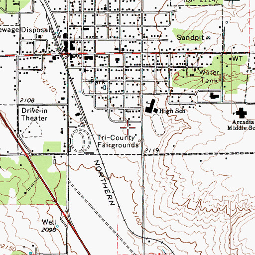 Topographic Map of Grace Evangelical Free Church, WA