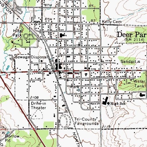 Topographic Map of Zion Lutheran Church, WA
