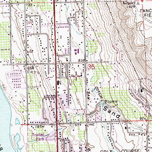 Topographic Map of Calvary Chapel, WA