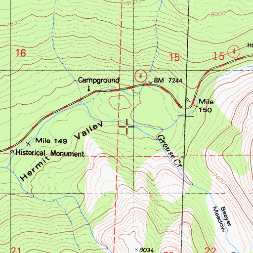 Topographic Map of Grouse Creek, CA