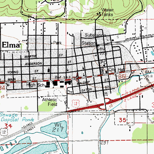Topographic Map of Grace Community Church, WA