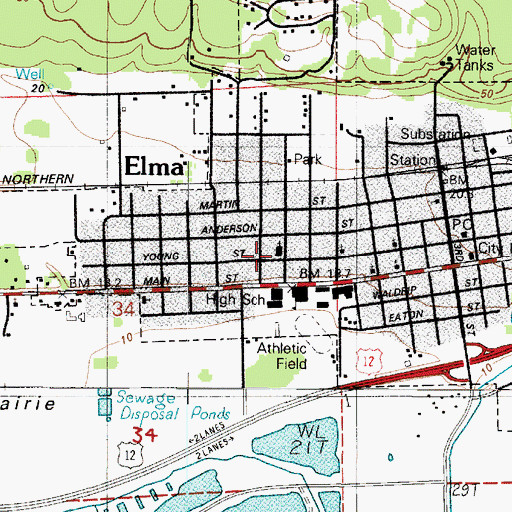 Topographic Map of Maranatha Church, WA