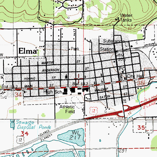 Topographic Map of Saint Luke's Episcopal Church, WA