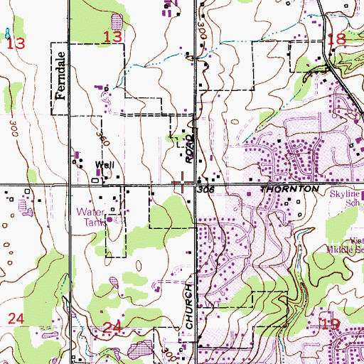 Topographic Map of Ferndale Alliance Church, WA