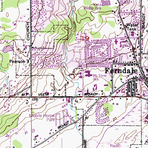 Topographic Map of Saint Anne Catholic Church, WA