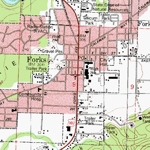 Topographic Map of First Congregational Church, WA
