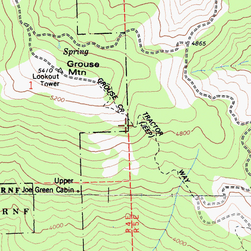 Topographic Map of Grouse Creek Tractor Way, CA