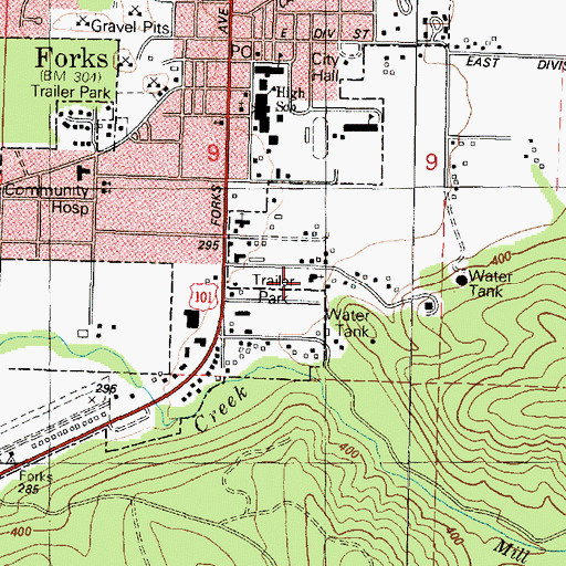 Topographic Map of Kingdom Hall of Jehovahs Witnesses, WA