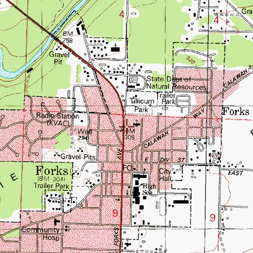 Topographic Map of Prince of Peace Lutheran Church, WA