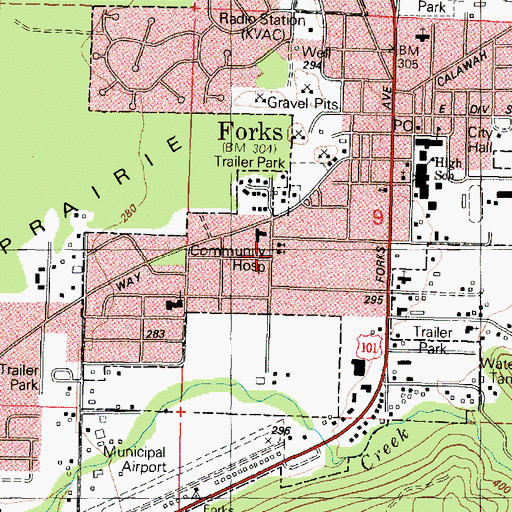 Topographic Map of Saint Anne's Church, WA