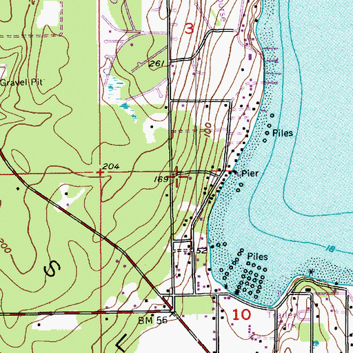 Topographic Map of Saint Augustines in the Woods Episcopal Church, WA