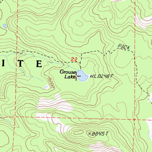 Topographic Map of Grouse Lake, CA