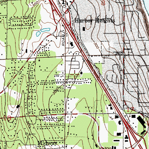 Topographic Map of Peninsula Baptist Church, WA