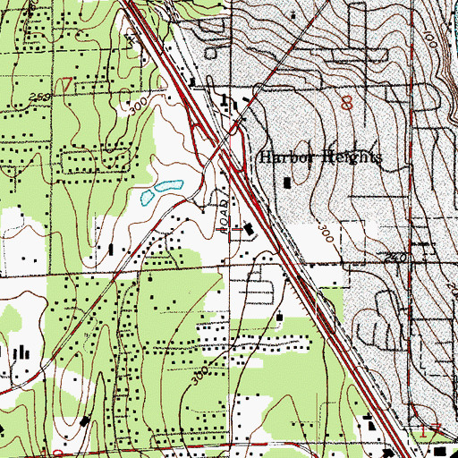 Topographic Map of Peninsula Lutheran Church, WA