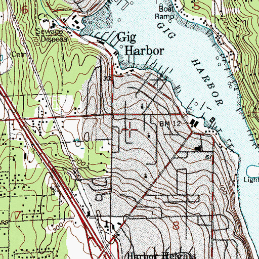 Topographic Map of Saint Nicholas Catholic Church, WA
