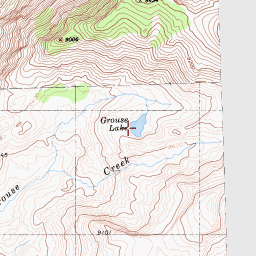 Topographic Map of Grouse Lake, CA