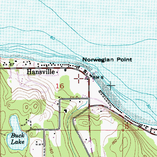Topographic Map of Hansville Community Church, WA