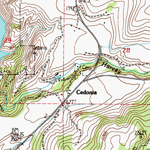 Topographic Map of Cedonia Community Church, WA