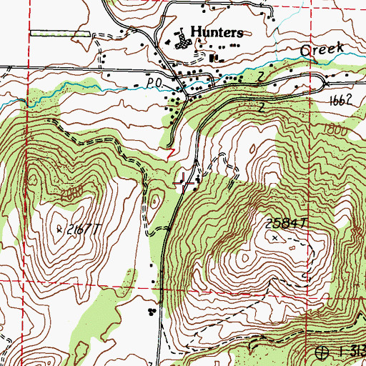 Topographic Map of Columbia Heights Assembly Church, WA