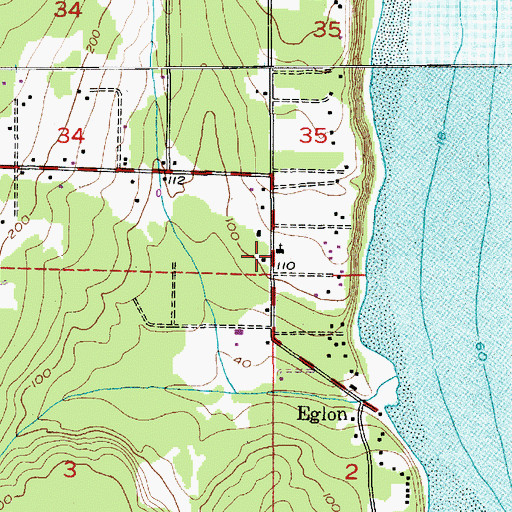 Topographic Map of Eglon Community Church, WA