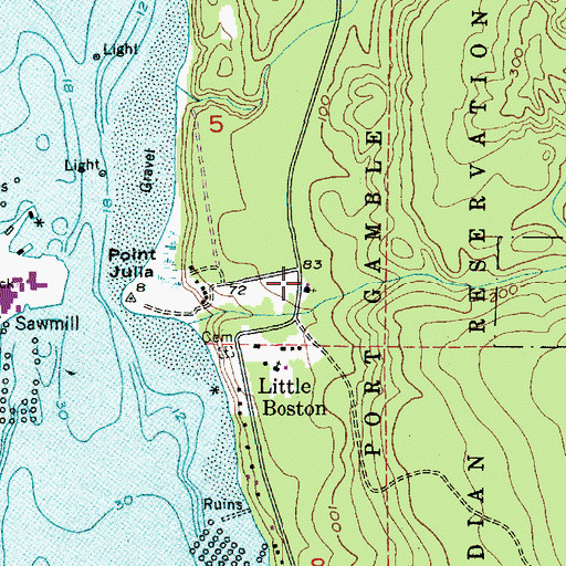 Topographic Map of S'Klallam Worship Center, WA