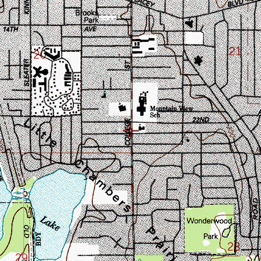 Topographic Map of First Baptist Church of Lacey, WA