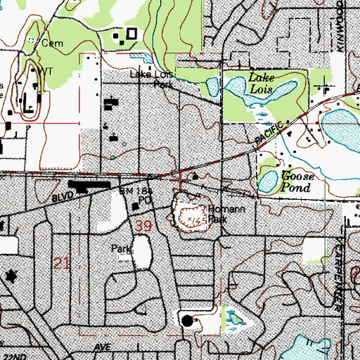 Topographic Map of Korean New Zion Baptist Church, WA
