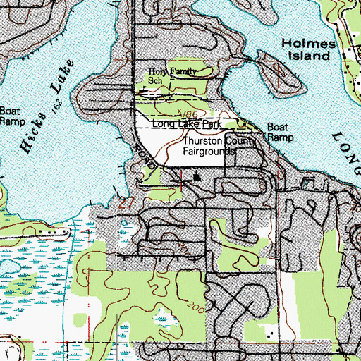 Topographic Map of Lacey Presbyterian Church, WA