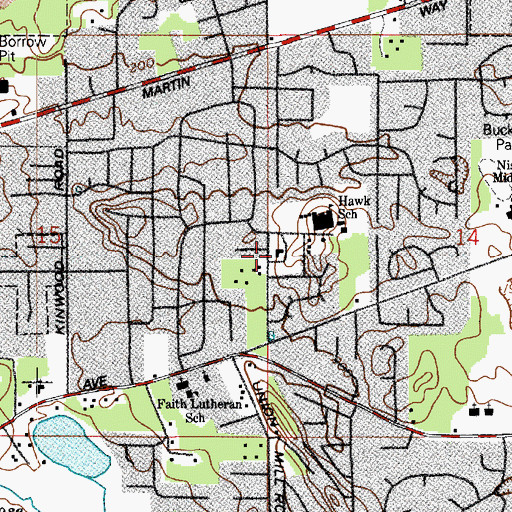 Topographic Map of Saint Andrews United Methodist Church, WA