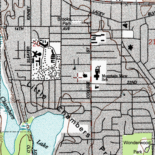 Topographic Map of Saint Mark Lutheran Church, WA