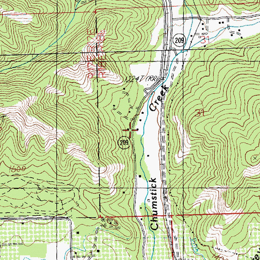 Topographic Map of Cascade Mountain Bible Church, WA