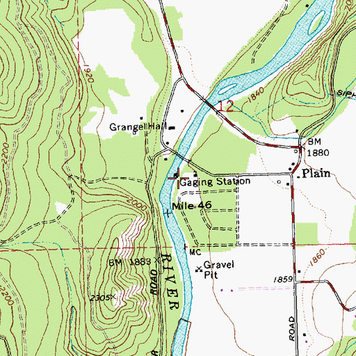 Topographic Map of Plain Community Church, WA