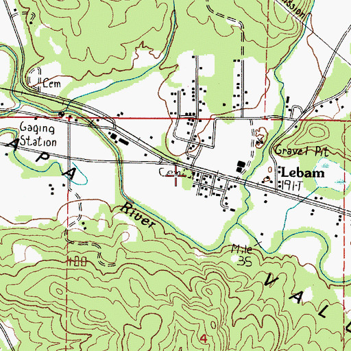 Topographic Map of Lebam Community Church, WA