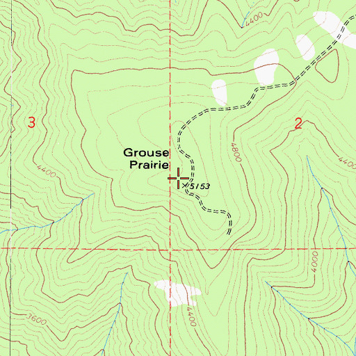Topographic Map of Grouse Prairie, CA