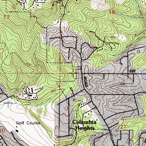 Topographic Map of Columbia Heights Assembly of God Church, WA