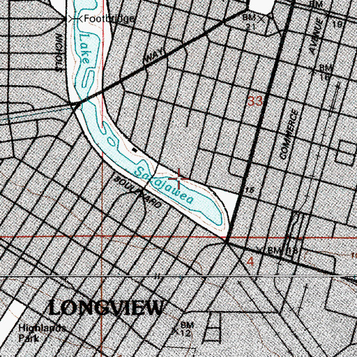 Topographic Map of First Baptist Church of Longview, WA