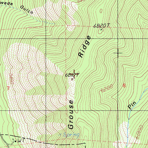 Topographic Map of Grouse Ridge, CA