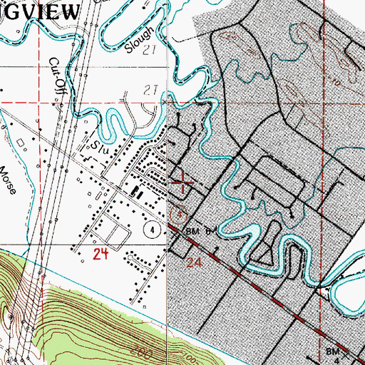 Topographic Map of Longview First Church of God, WA