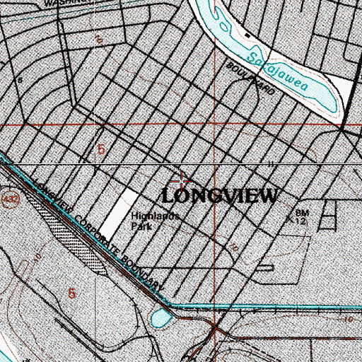 Topographic Map of Longview Foursquare Church, WA