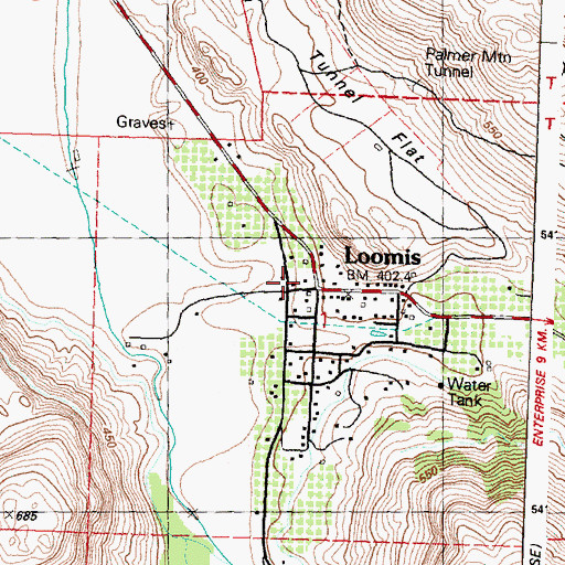 Topographic Map of Loomis Community Church, WA
