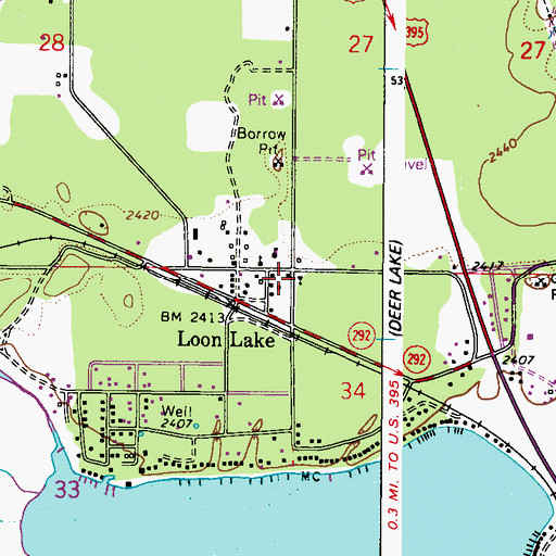 Topographic Map of Deer Park Mennonite Church, WA
