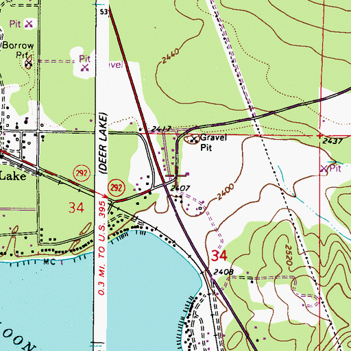 Topographic Map of Loon Lake Christian Fellowship Church, WA
