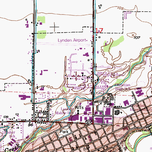 Topographic Map of Grace Baptist Fellowship Church, WA