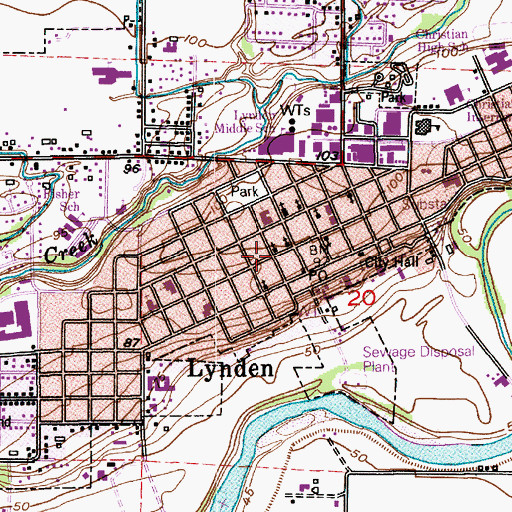 Topographic Map of Lynden Community Church, WA