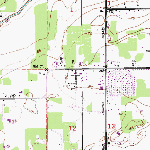 Topographic Map of Open Door Fellowship Church, WA