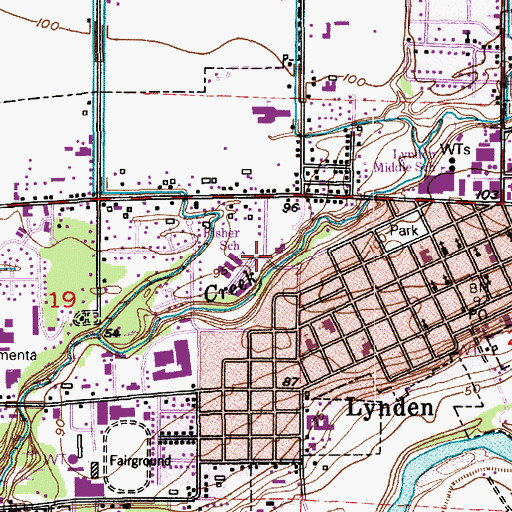 Topographic Map of United Methodist Church Lynden, WA
