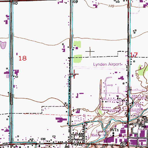 Topographic Map of United Reform Church of Lynden, WA
