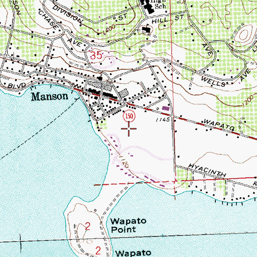 Topographic Map of North Shore Bible Church, WA