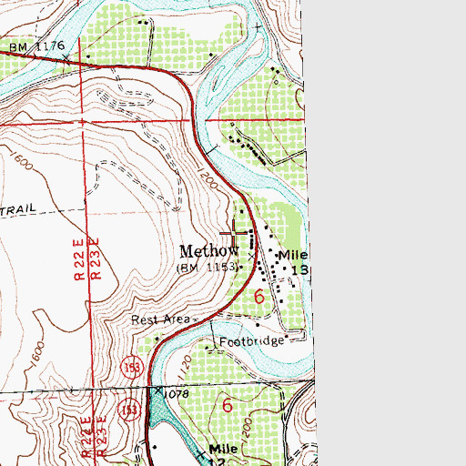 Topographic Map of Methow Community Church, WA