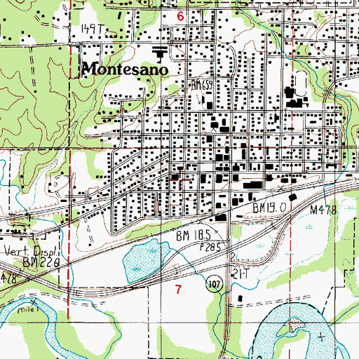 Topographic Map of First Baptist Church, WA